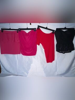 Body Central Pink, Hot Pink, Red & Black Women's Tank Top Set